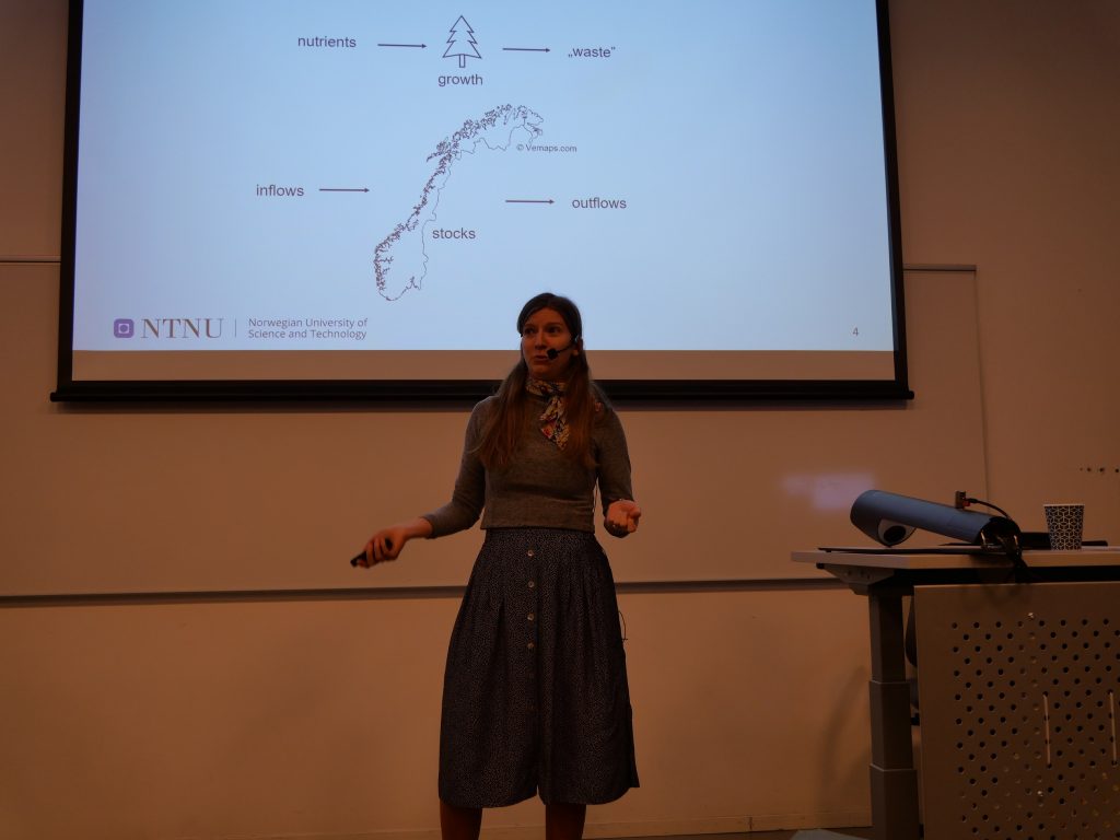 Kamila giving a presentation